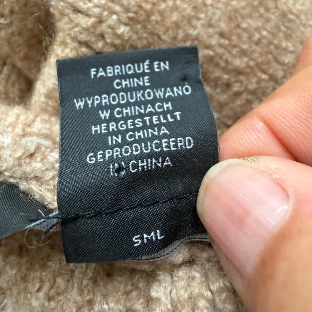 Tahari Sweater Vest Women Small Tan Merino Wool Blend Hooded Cardigan Fall
